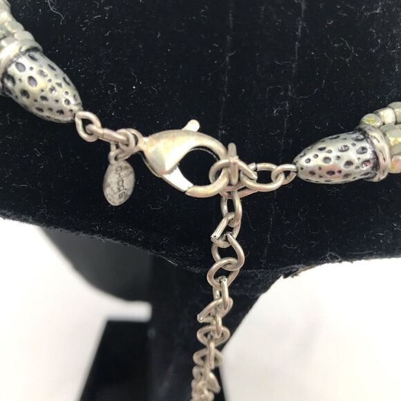 Chico’s Gunmetal Silver Tone Multi Strand Beaded Necklace - Picture 9 of 15